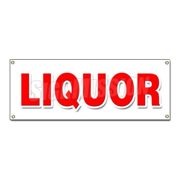 Signmission LIQUOR BANNER SIGN wine cold beer ice discount top shelf brands atm B-Liquor - main